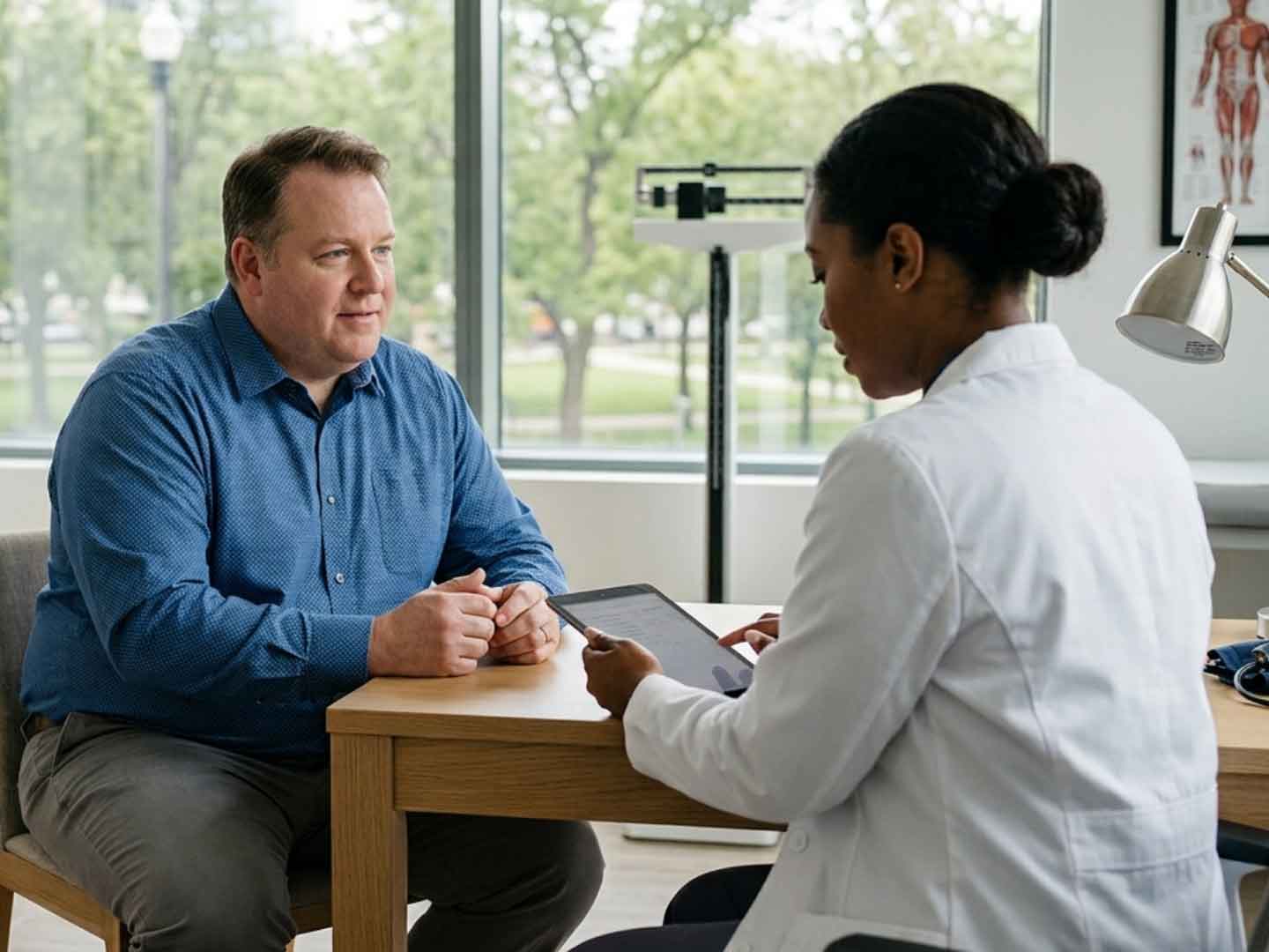 Patient discussing semaglutide for weight loss with a doctor near San Diego.